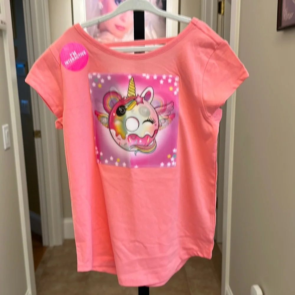 THE CHILDREN PLACE girls Lenticular Pandacorn Donut Cut Out Top